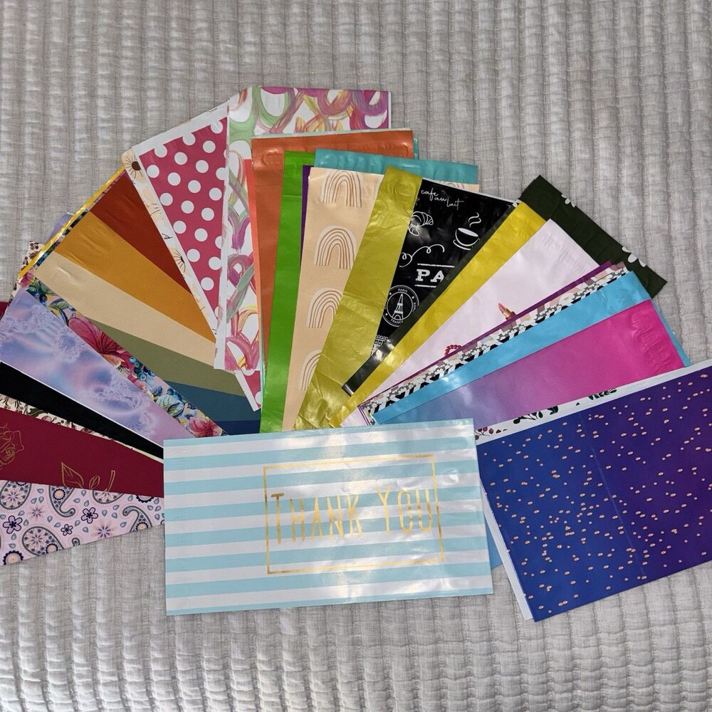 40 6x9 Assorted Designer Polymailers CHOOSE YOUR PILE